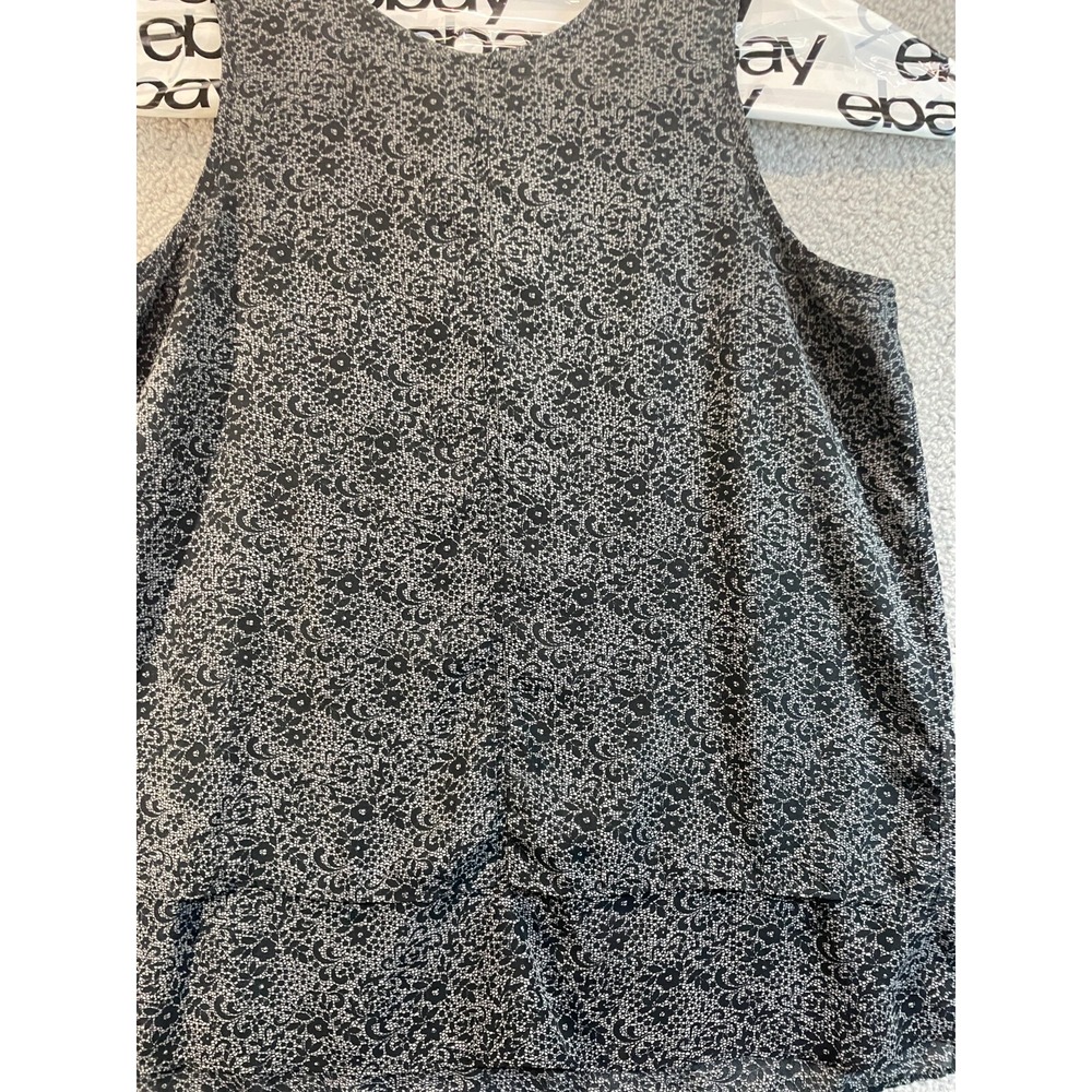 GAP  Geometric Sleeveless Black Casual Shell Lightweight Top,‎ Womens M